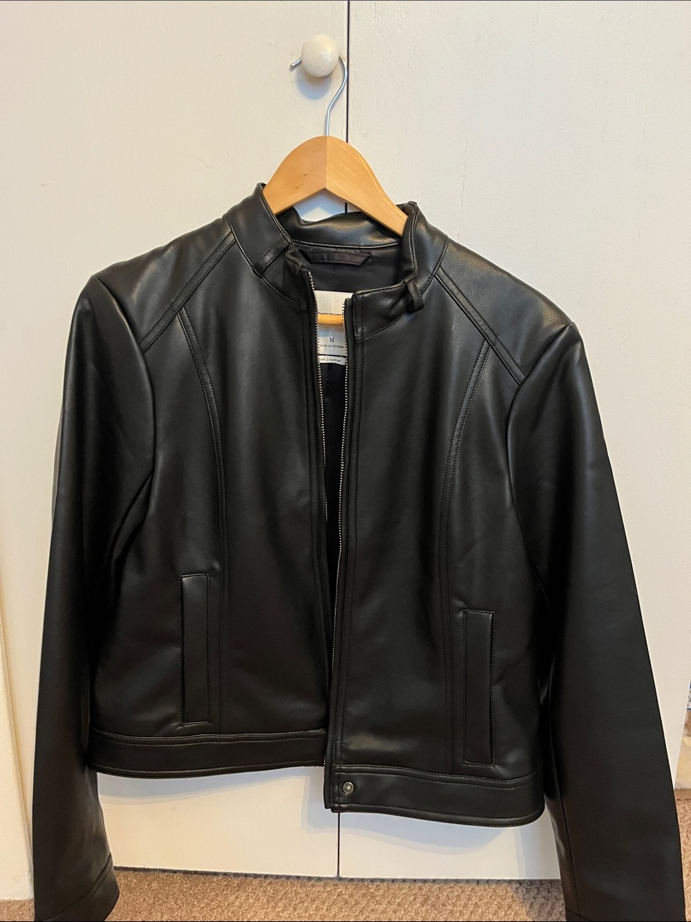 Abercrombie Black Vegan Leather Jacket